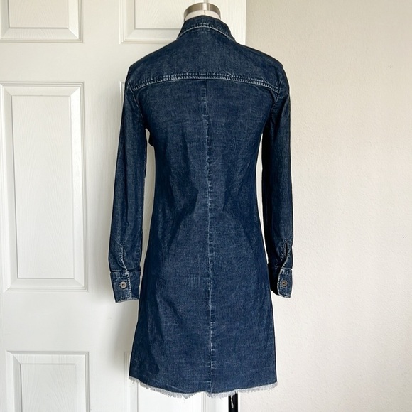 Free People Blue Corduroy Button-Down Shift Dress - Picture 4 of 10